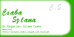 csaba szlama business card